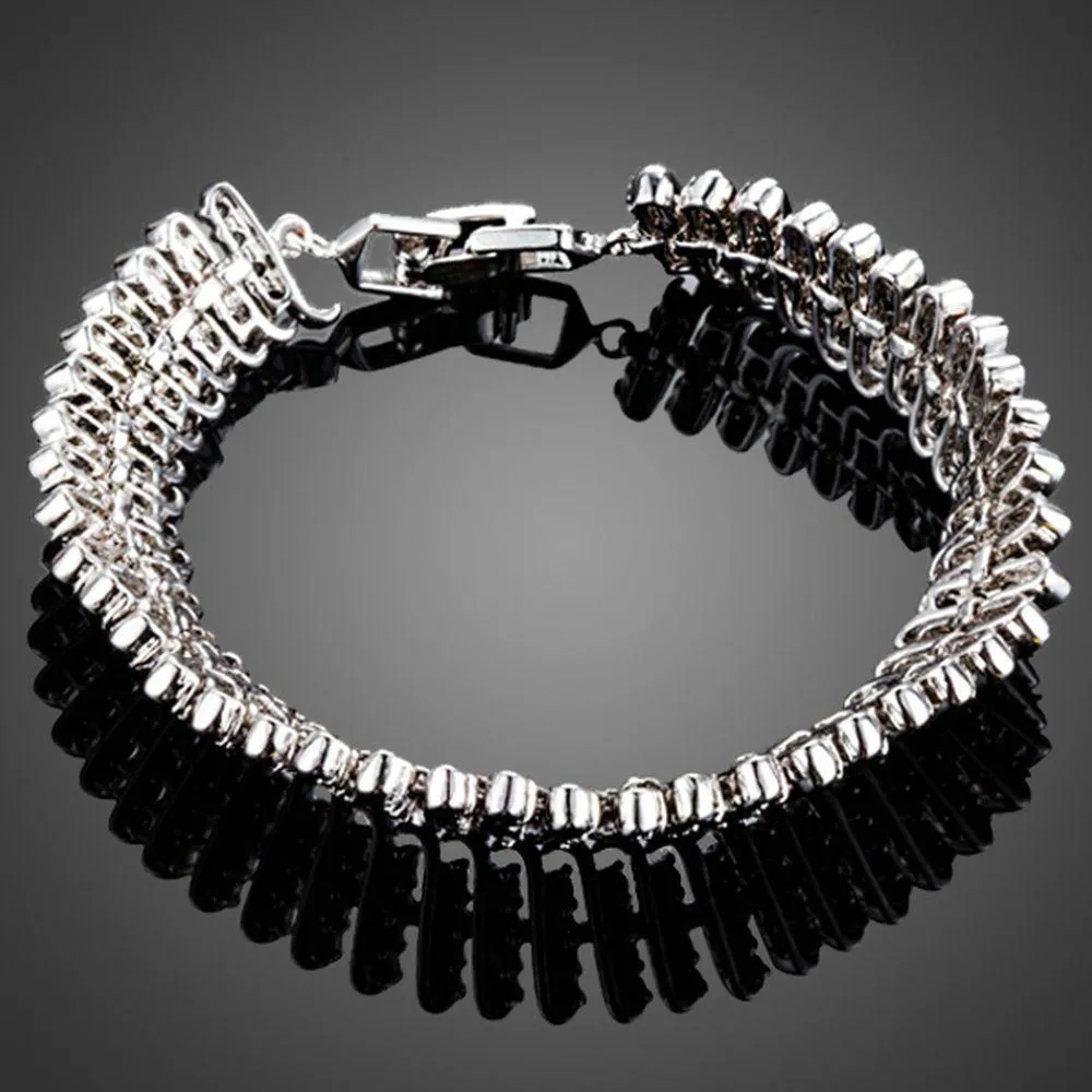 Black Link Chain Cubic Zirconia Bangle