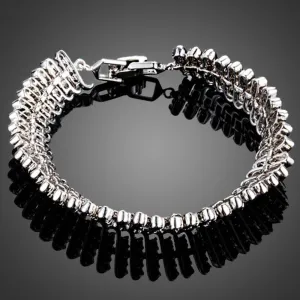 Black Link Chain Cubic Zirconia Bangle
