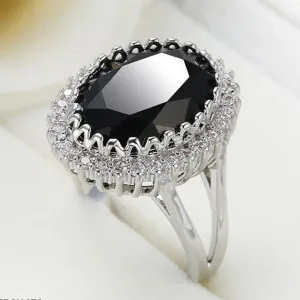 Black Opal Zircon Ring