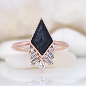 Blue sandstone ring Sandstone engagement ring Bridesmaid gift Rings for women