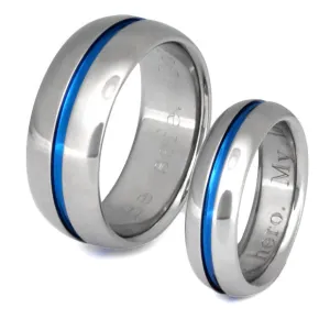 Blue Titanium Ring Set stb22