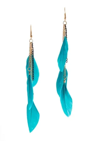 Boho chic feather earrings turquoise Boho chic feather earrings turquoise