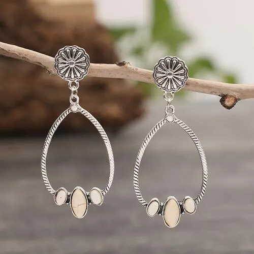 Boho Chic Turquoise Teardrop Earrings