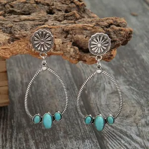 Boho Chic Turquoise Teardrop Earrings