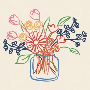 Bold Line Flowers