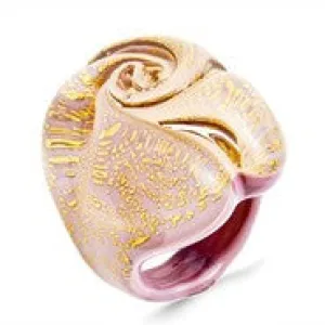 Bold Murano Glass Purple Flower Ring