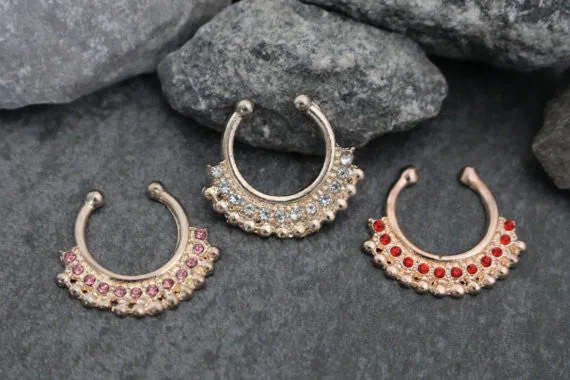 Bold Rose Gold Fake Septum Ring