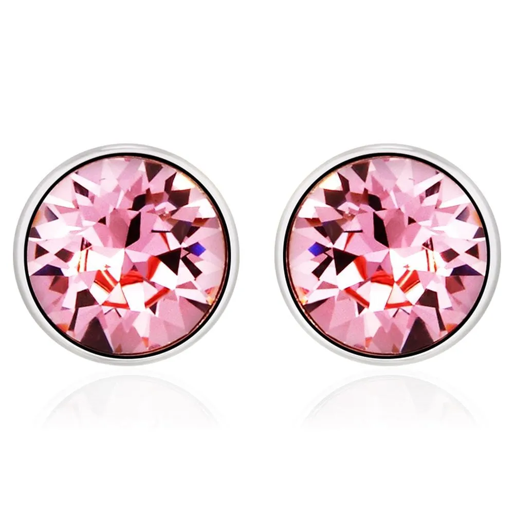 Boxed Set of Pandora Inspired Bead Charm Bracelet and Exquisite SWAROVSKI® Crystal Encrusted Earrings