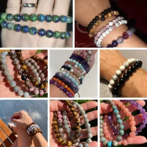 bracelets beaded natural color stones agates beads buddhism wristwear ✈️ free.shipping