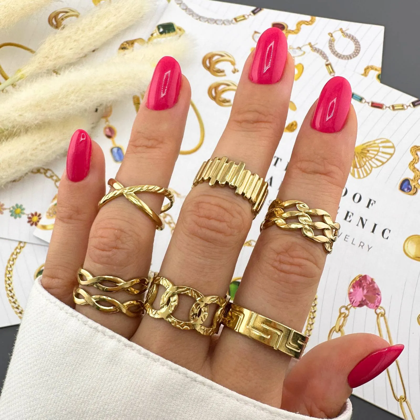 Braided Infinity Cuff Ring – 18K Gold-Plated, Adjustable & Tarnish-Resistant