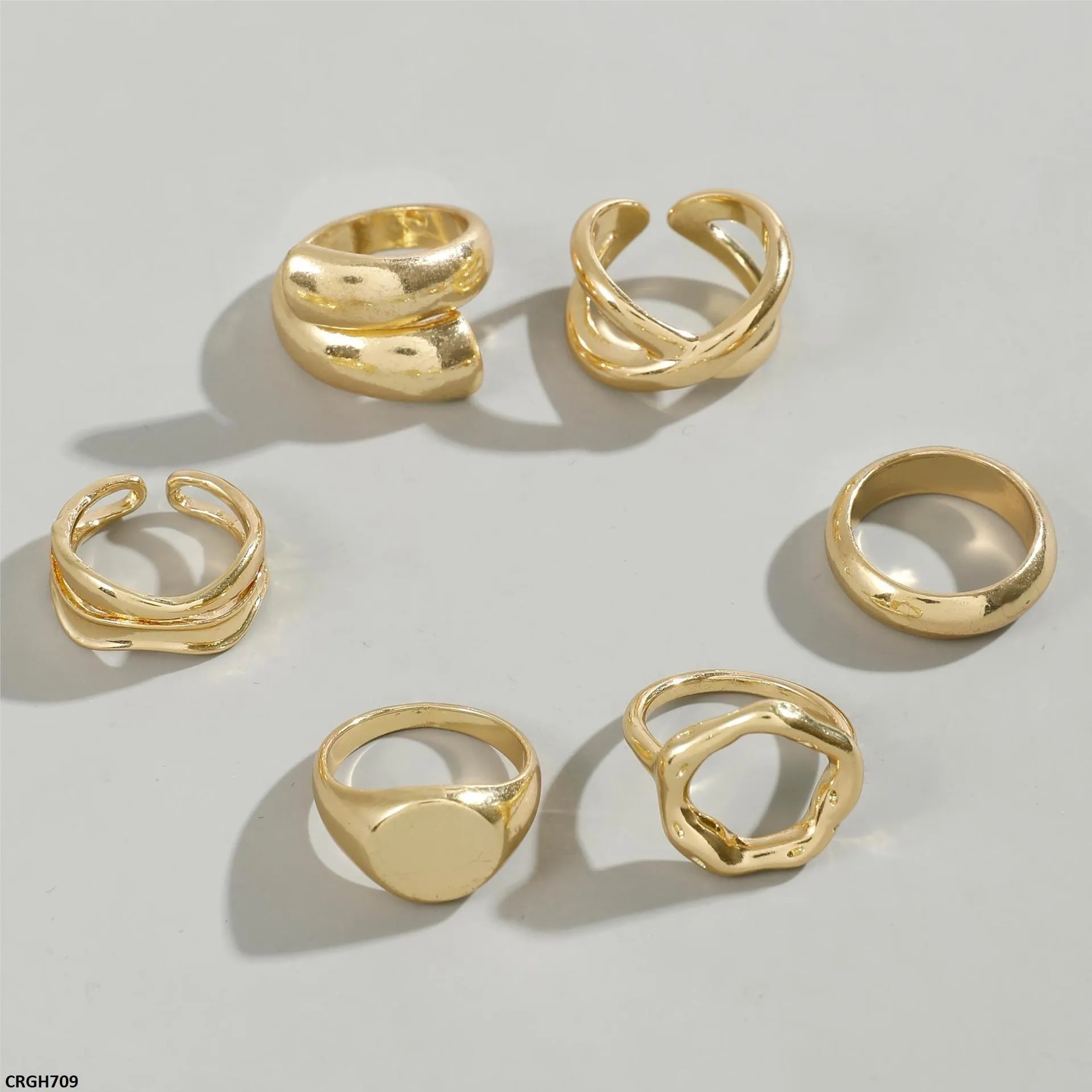 Branded 6 Midi Rings