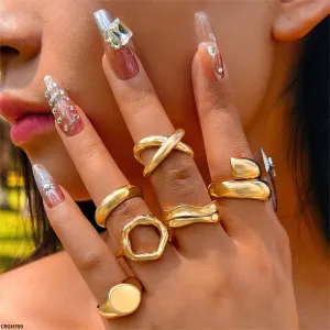 Branded 6 Midi Rings