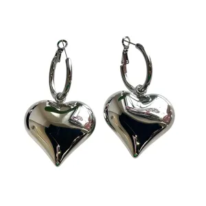 Bubble Heart Earrings - Silver
