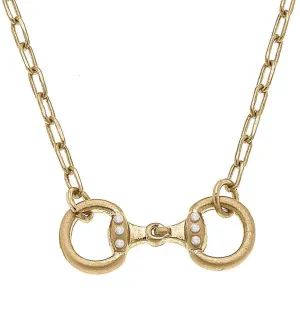 Buckley Horsebit Necklace in Worn Gold
