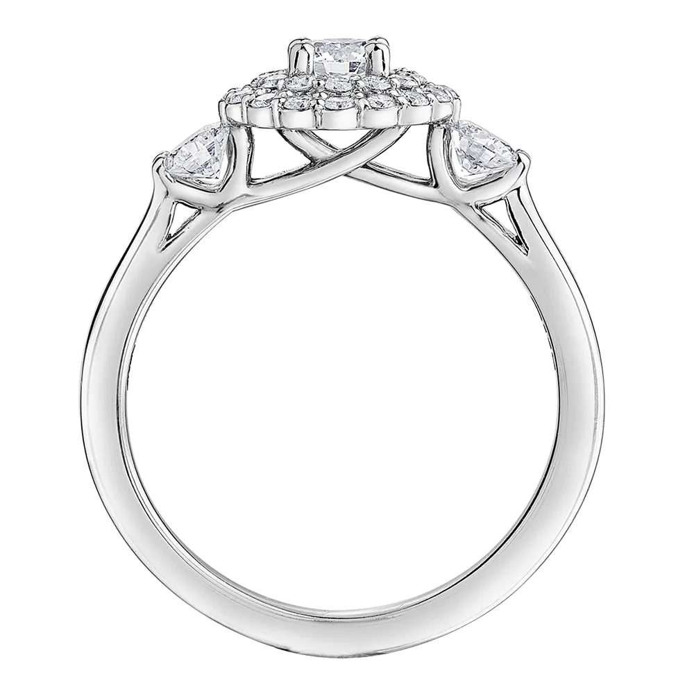 Canadian Diamond Floral Halo Engagement Ring