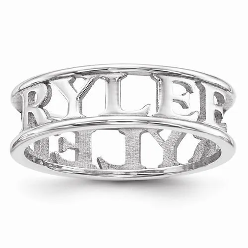 Casted High Polish Name Ring