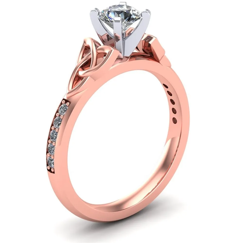 Celtic Engagement Ring AYLIN-1-ROSE-ROUND