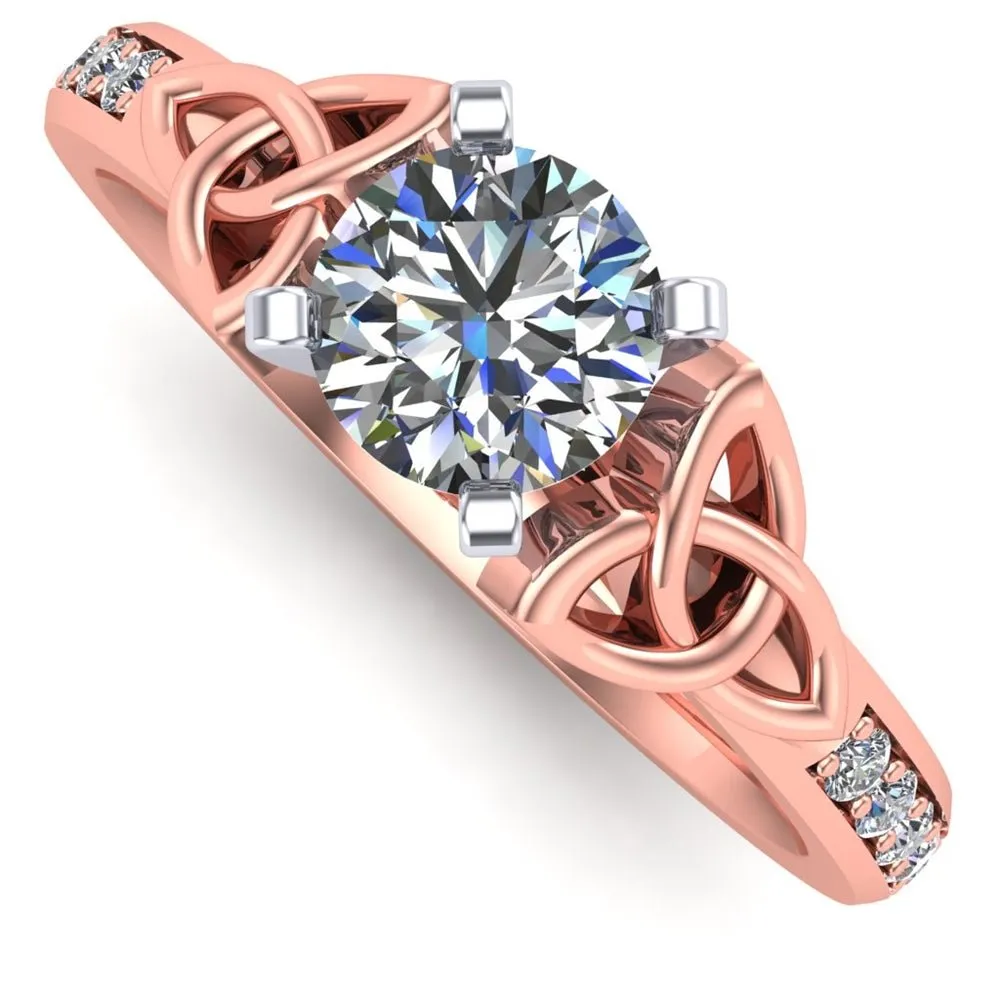 Celtic Engagement Ring AYLIN-1-ROSE-ROUND