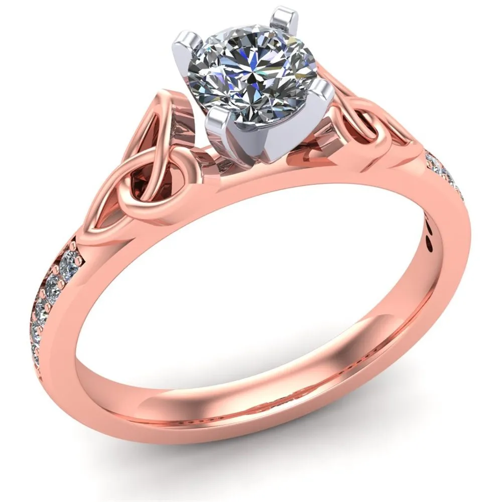 Celtic Engagement Ring AYLIN-1-ROSE-ROUND
