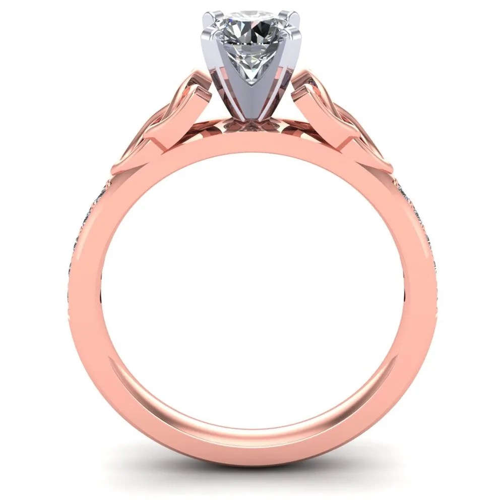 Celtic Engagement Ring AYLIN-1-ROSE-ROUND