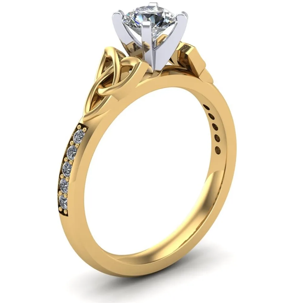 Celtic Engagement Ring AYLIN-1-YELLOW-ROUND