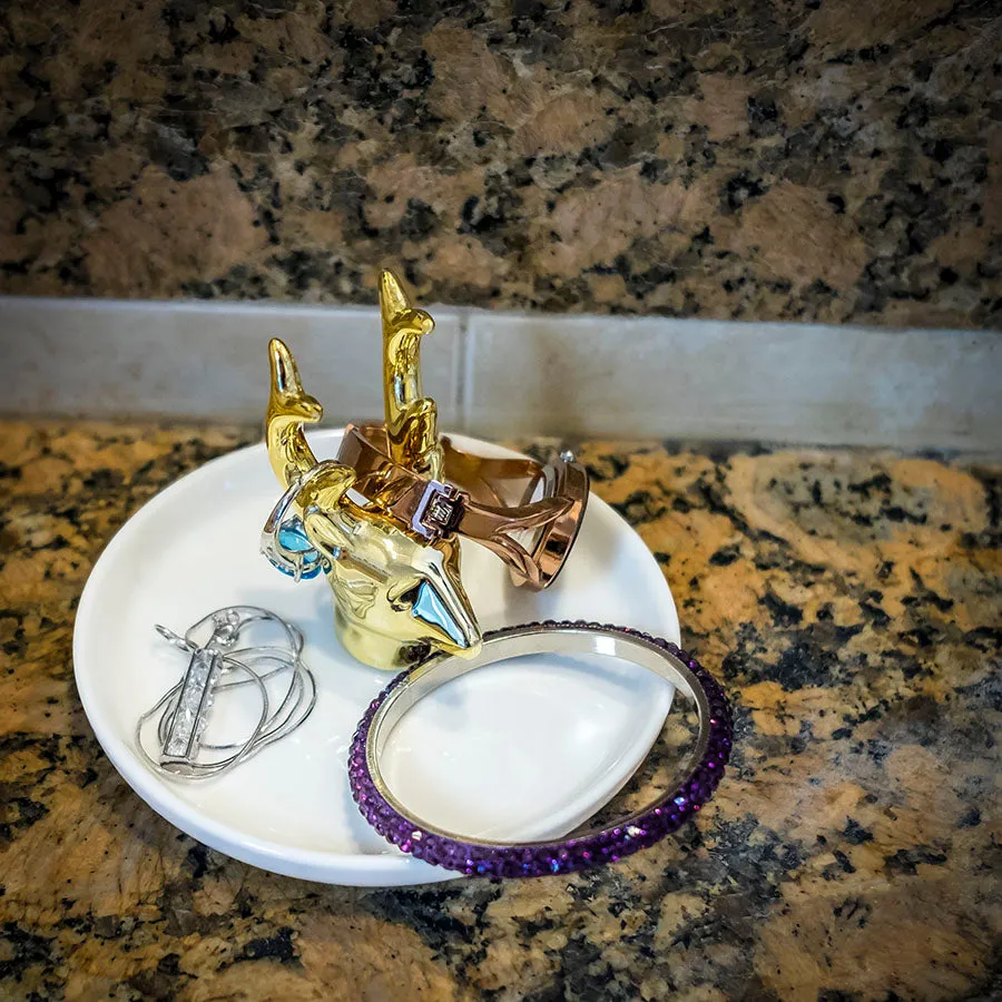 Ceramic Gold Deer Jewelry Dish