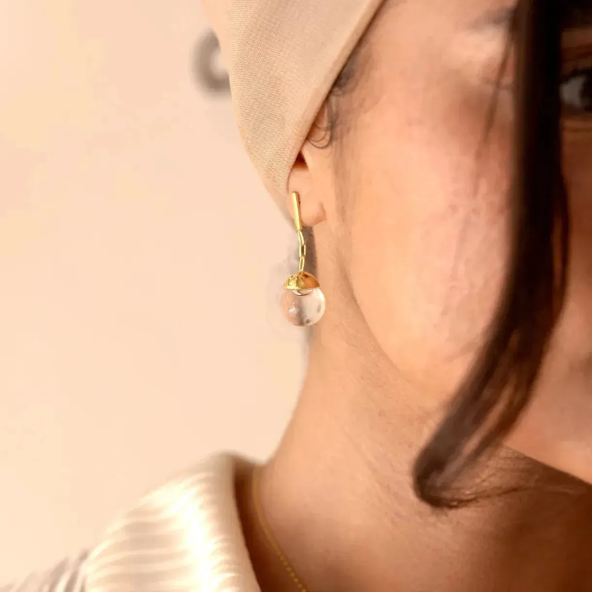 CHIC EARRINGS SHORT THICK CHAIN – GOLD