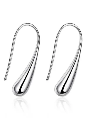 Chic Water Droplets Silver Stud Earrings for Women, Girls Chic Water Droplets Silver Stud Earrings for Women, Girls