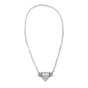 Chunky Chain Necklace “Flame Heart”