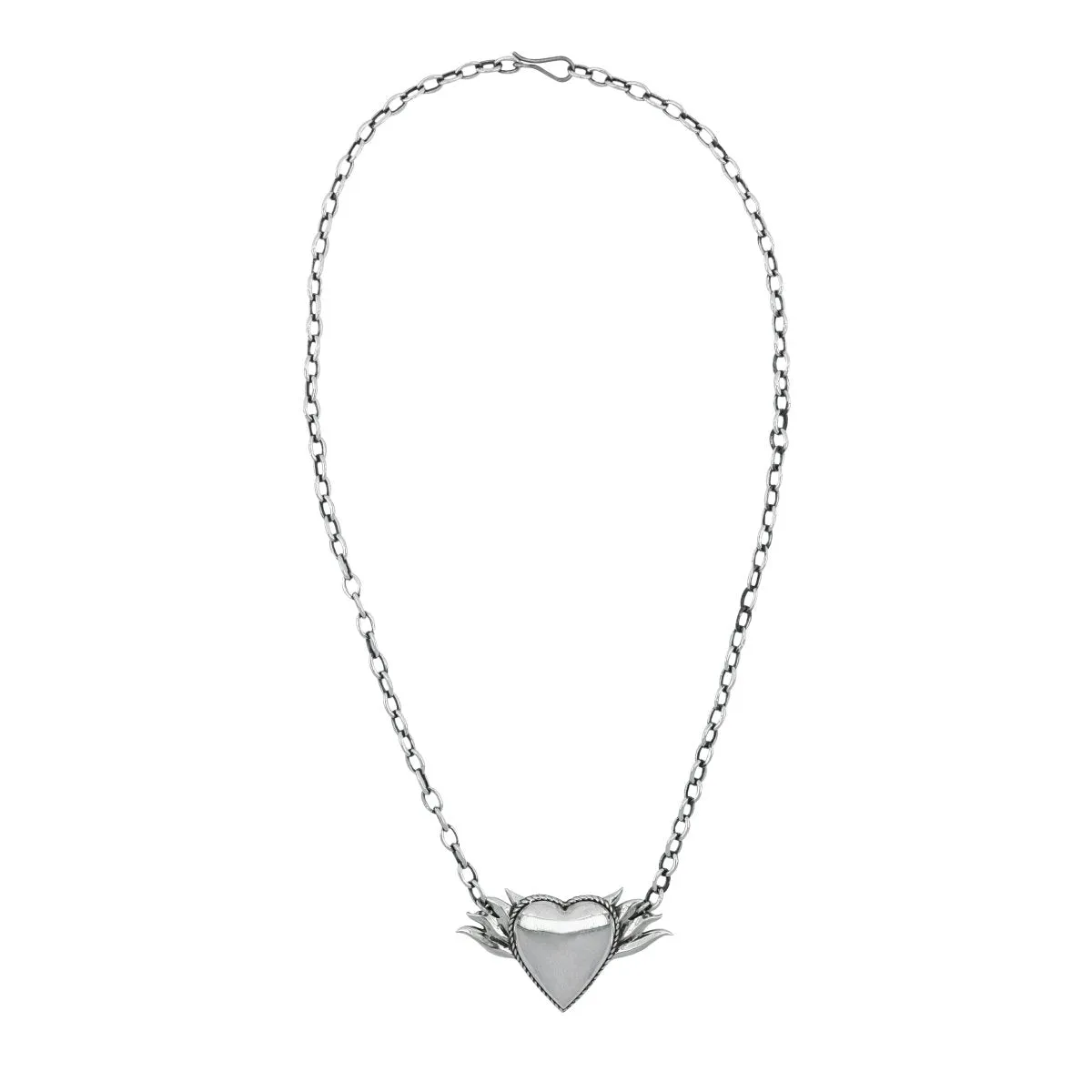 Chunky Chain Necklace “Flame Heart”
