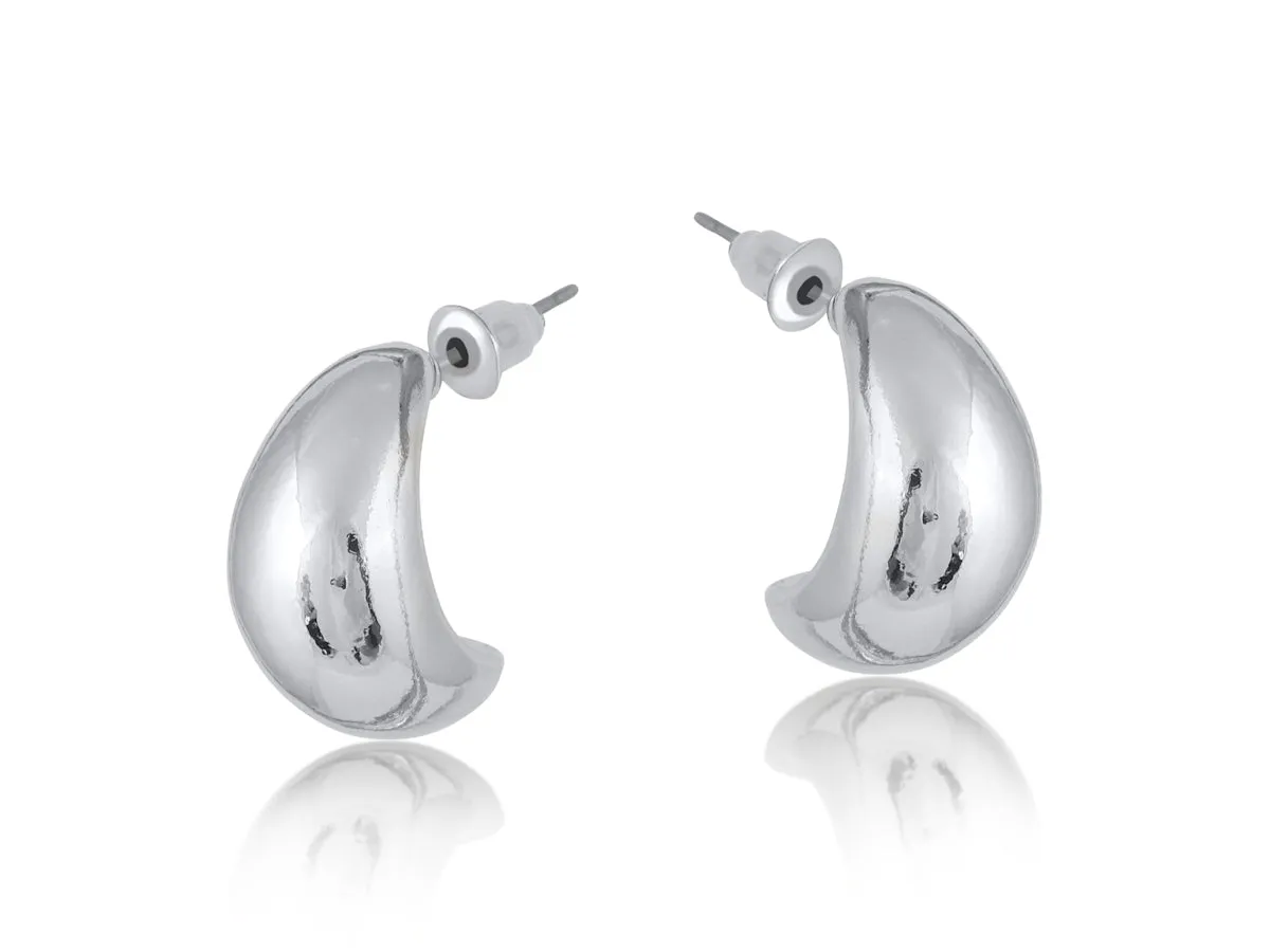 Chunky Mini Hoop Earrings | Silver Plated