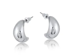 Chunky Mini Hoop Earrings | Silver Plated