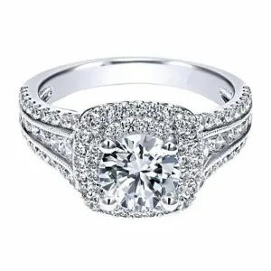 Classic 14K White Gold Square Diamond Ring