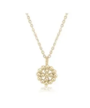 Classic Beaded Cross Halo Necklace 16"