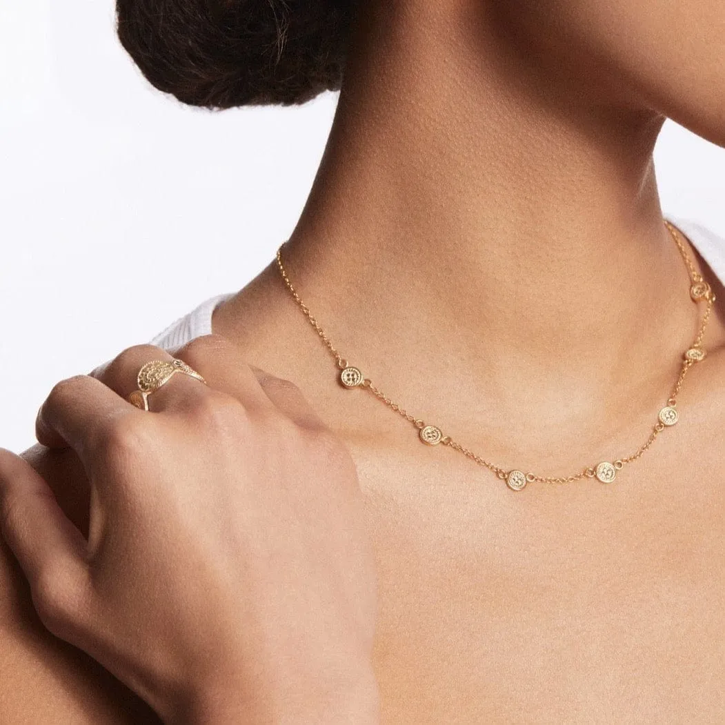 Classic Mini Disc Collar Necklace