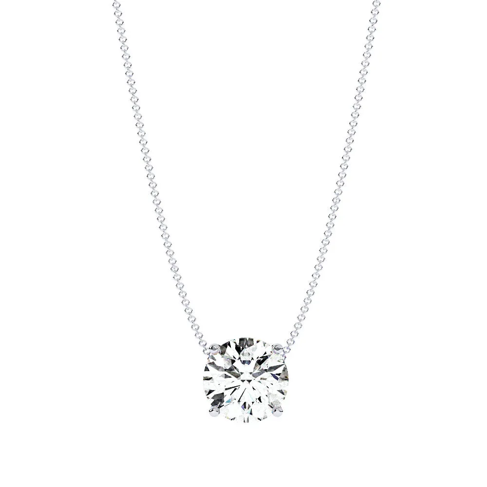 Classic Round Natural Diamond Pendant