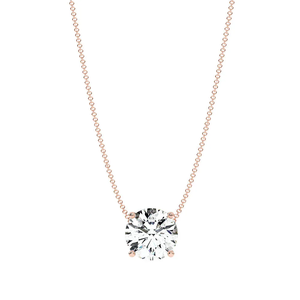 Classic Round Natural Diamond Pendant