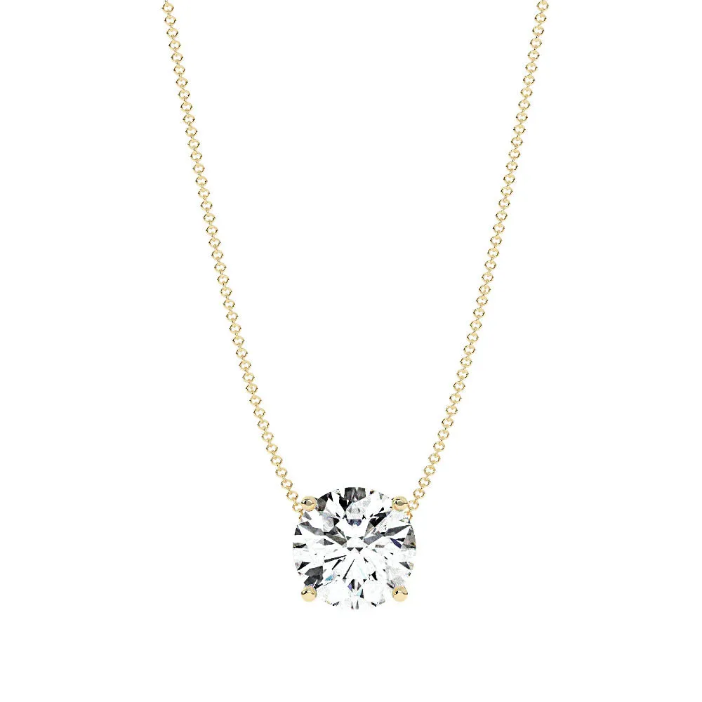 Classic Round Natural Diamond Pendant