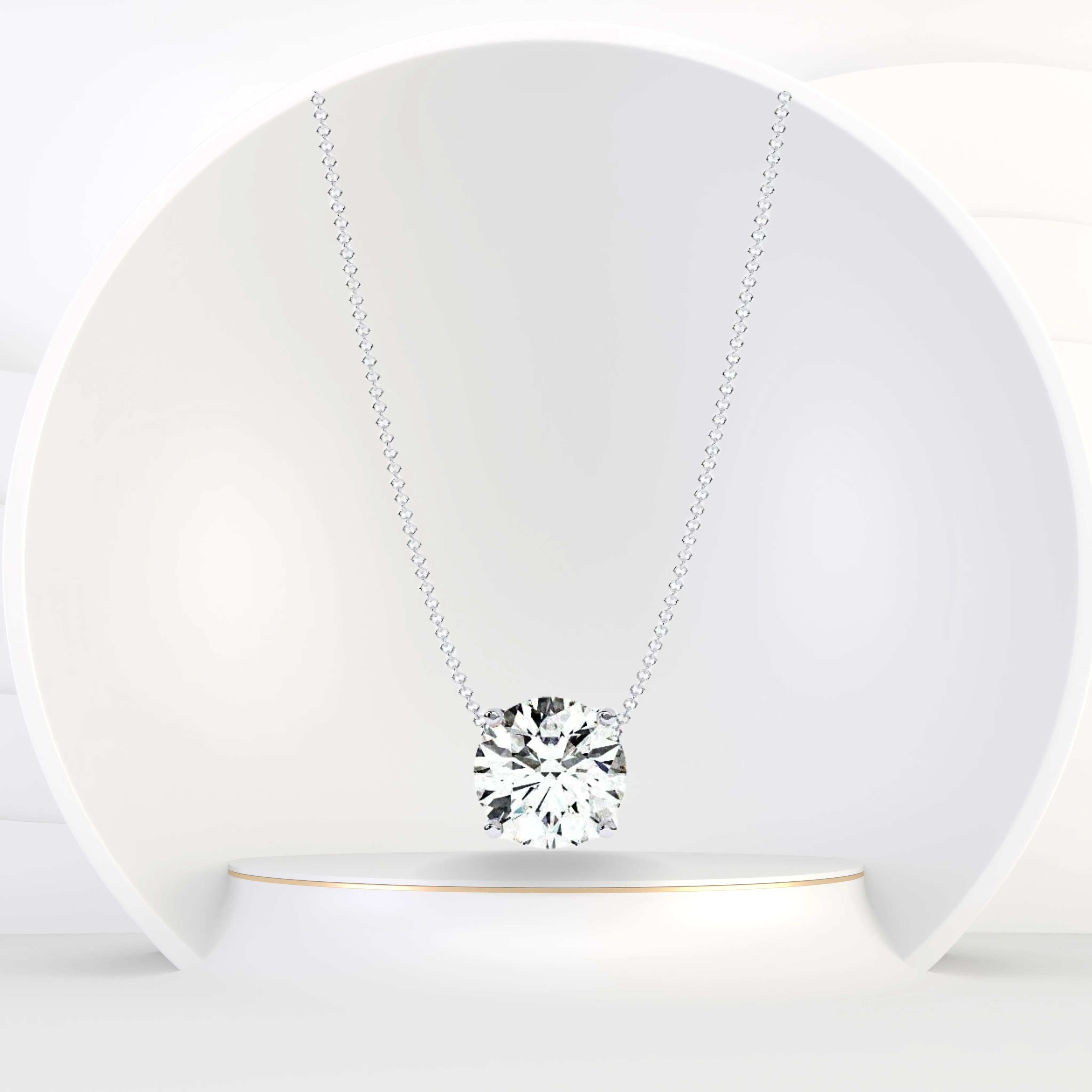 Classic Round Natural Diamond Pendant
