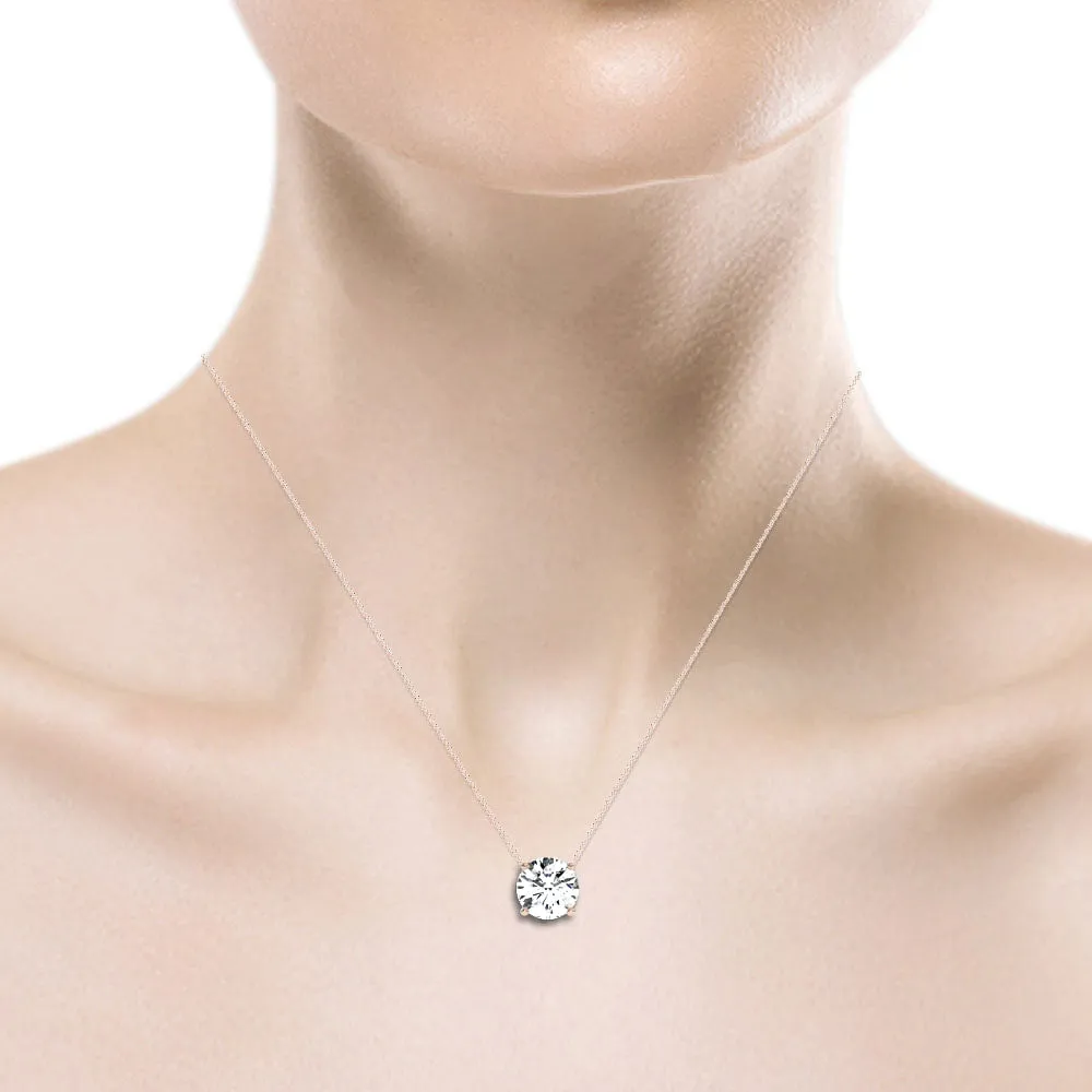 Classic Round Natural Diamond Pendant