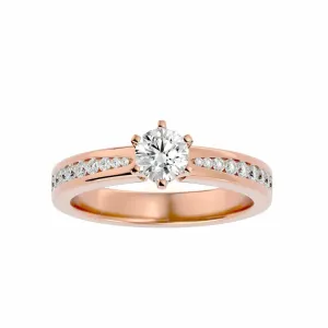 Classic Solitaire Engagement Ring 6 Claws Channel Setting