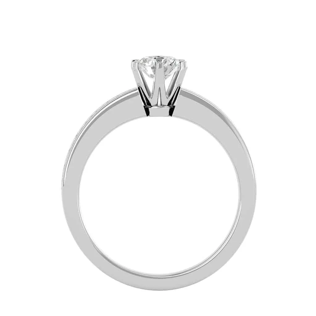 Classic Solitaire Engagement Ring 6 Claws Channel Setting