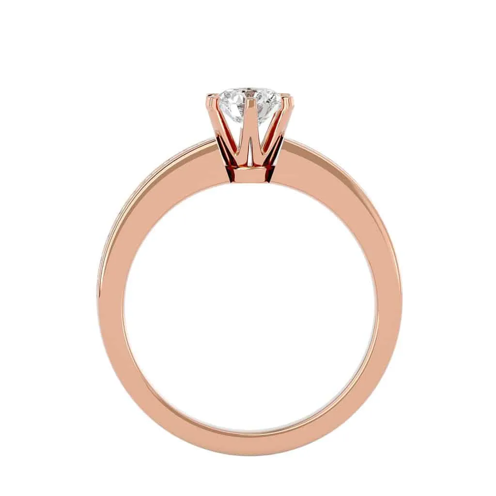 Classic Solitaire Engagement Ring 6 Claws Channel Setting
