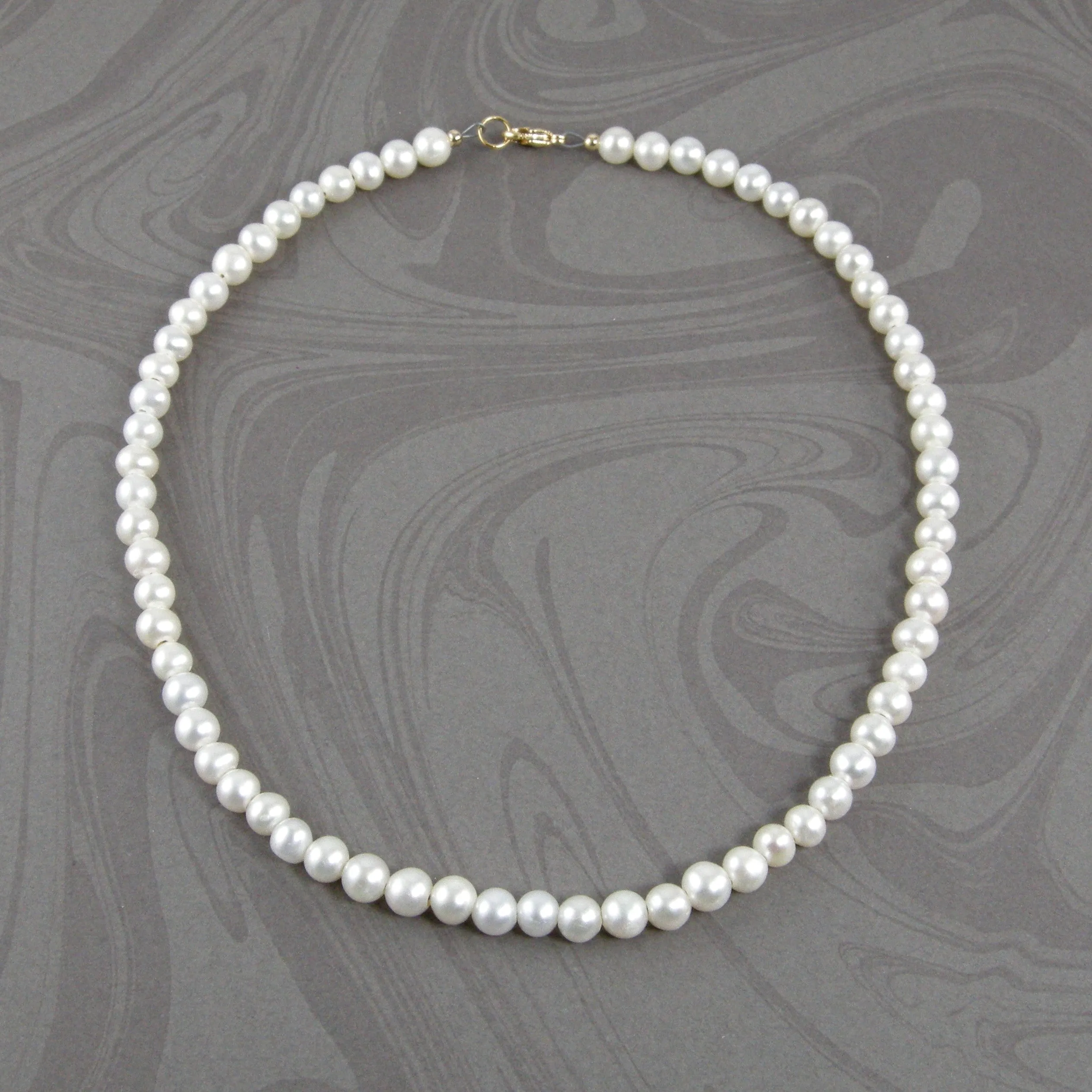 Classic White Pearl Necklace, White Pearl Strand