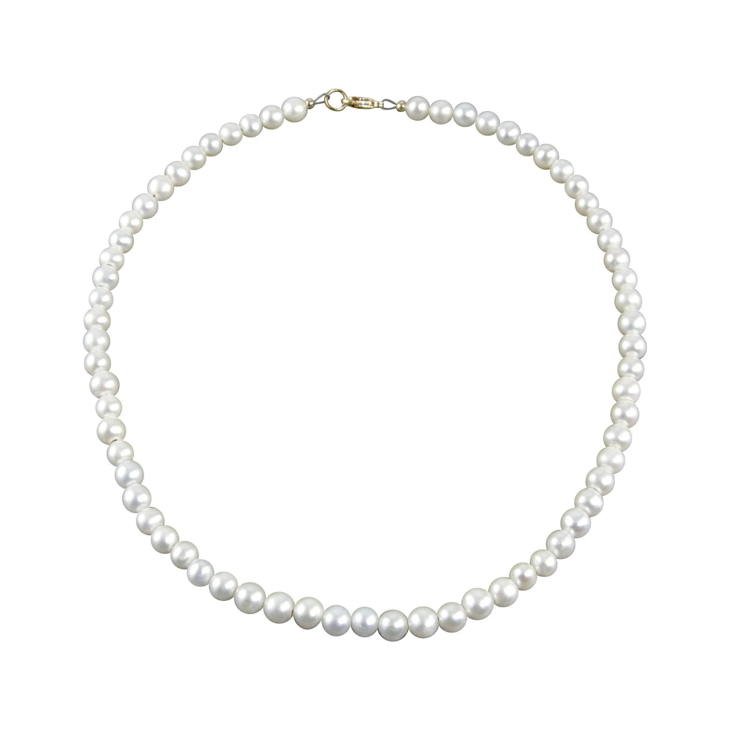 Classic White Pearl Necklace, White Pearl Strand