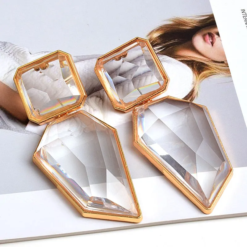 Clear And Pure Resin Elegant Drop Earrings