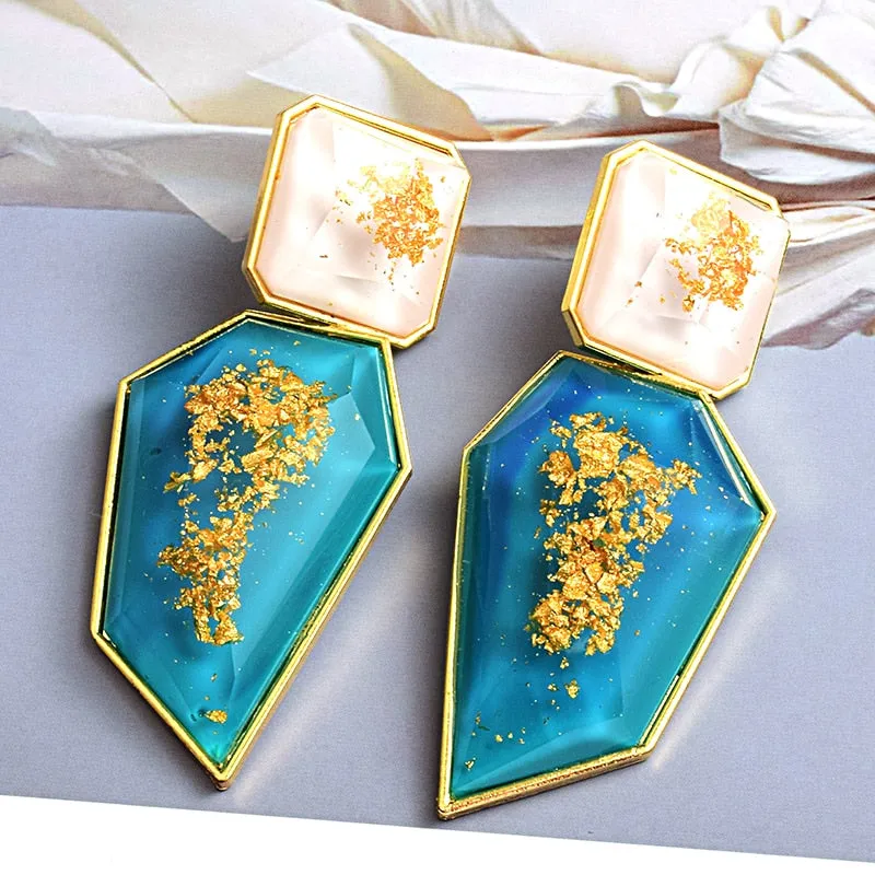 Clear And Pure Resin Elegant Drop Earrings
