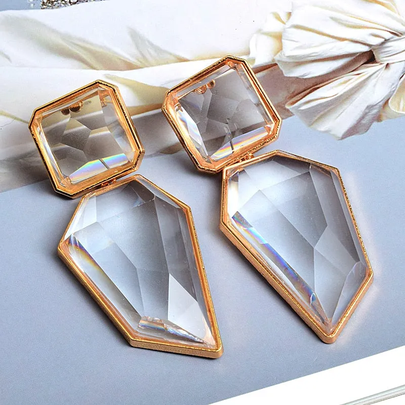 Clear And Pure Resin Elegant Drop Earrings