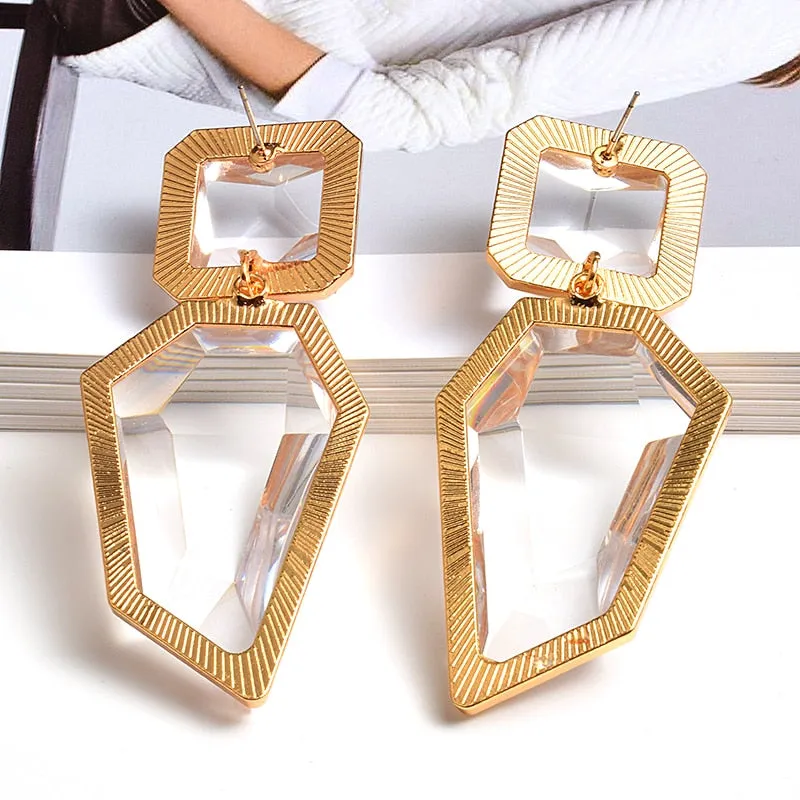 Clear And Pure Resin Elegant Drop Earrings