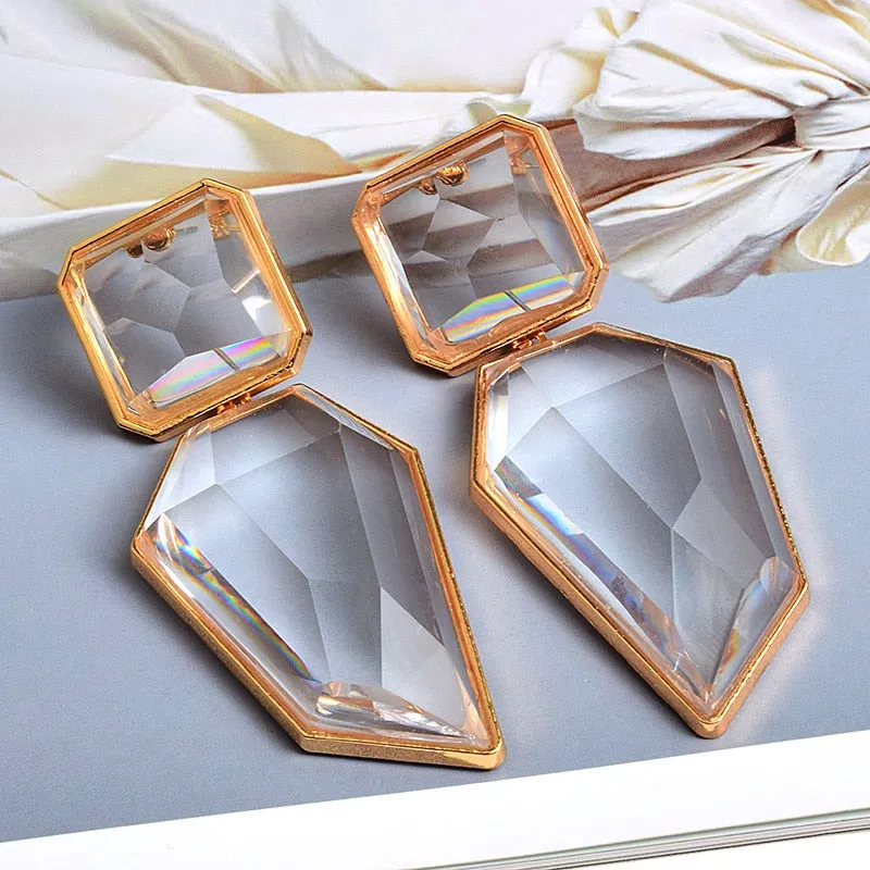 Clear And Pure Resin Elegant Drop Earrings